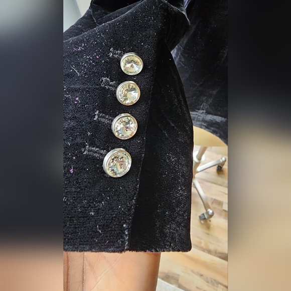 NWT Black Velour Blazer - Picture 4 of 11